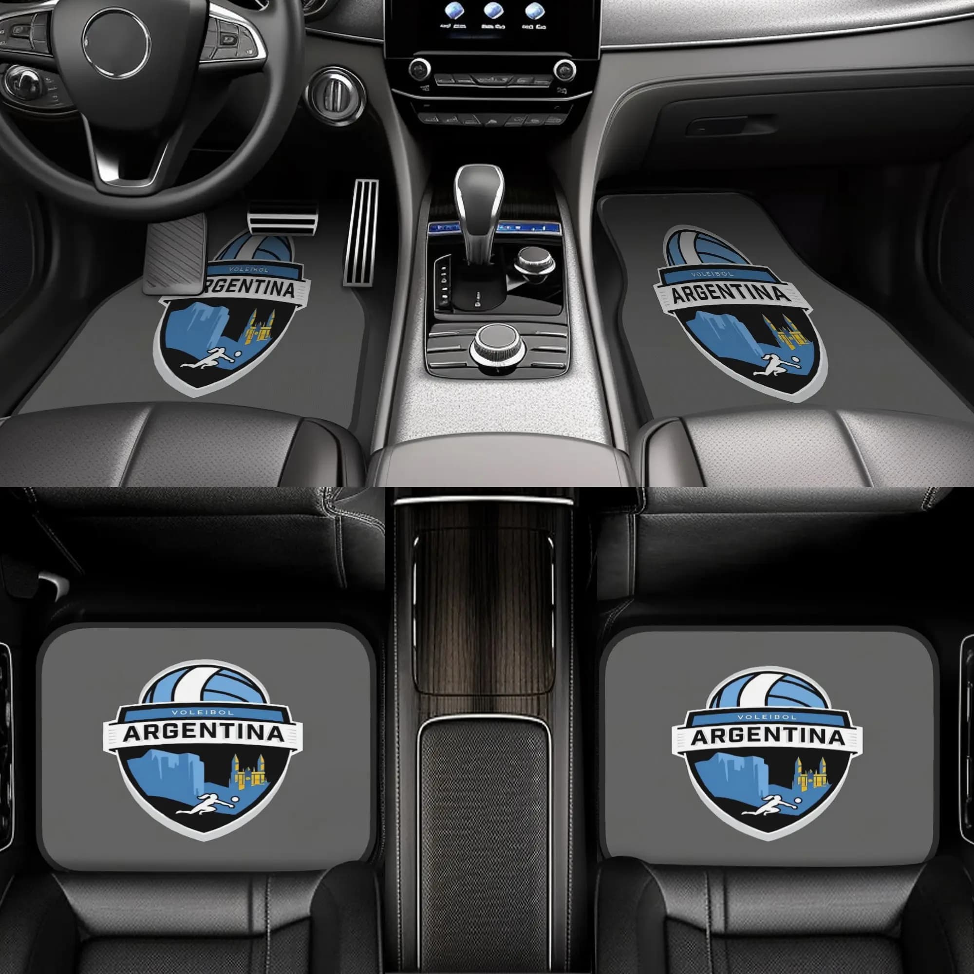 4 car mats, exquisitely designed with a tennis theme set of the iconic argentine women's volleyball team, set of unofficial car mats