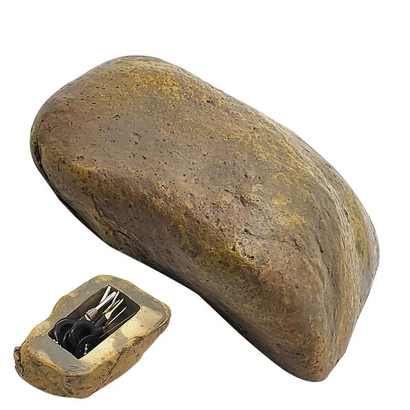 Simulated Stone Key Box Key Hider Outdoor Decorative Rock Waterproof Fake Rock Key Hiders Lock Box Outdoor Accessories