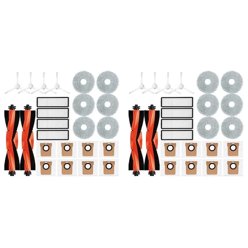 ABRW-48PCS Parti di Ricambio per Robot Aspirapolvere Xiaomi X20+ / X20 Plus: Spazzola Principale, Spazzole Laterali, Filtro HEPA, Panno Lavapavimenti, Sacchetto Raccoglipolvere