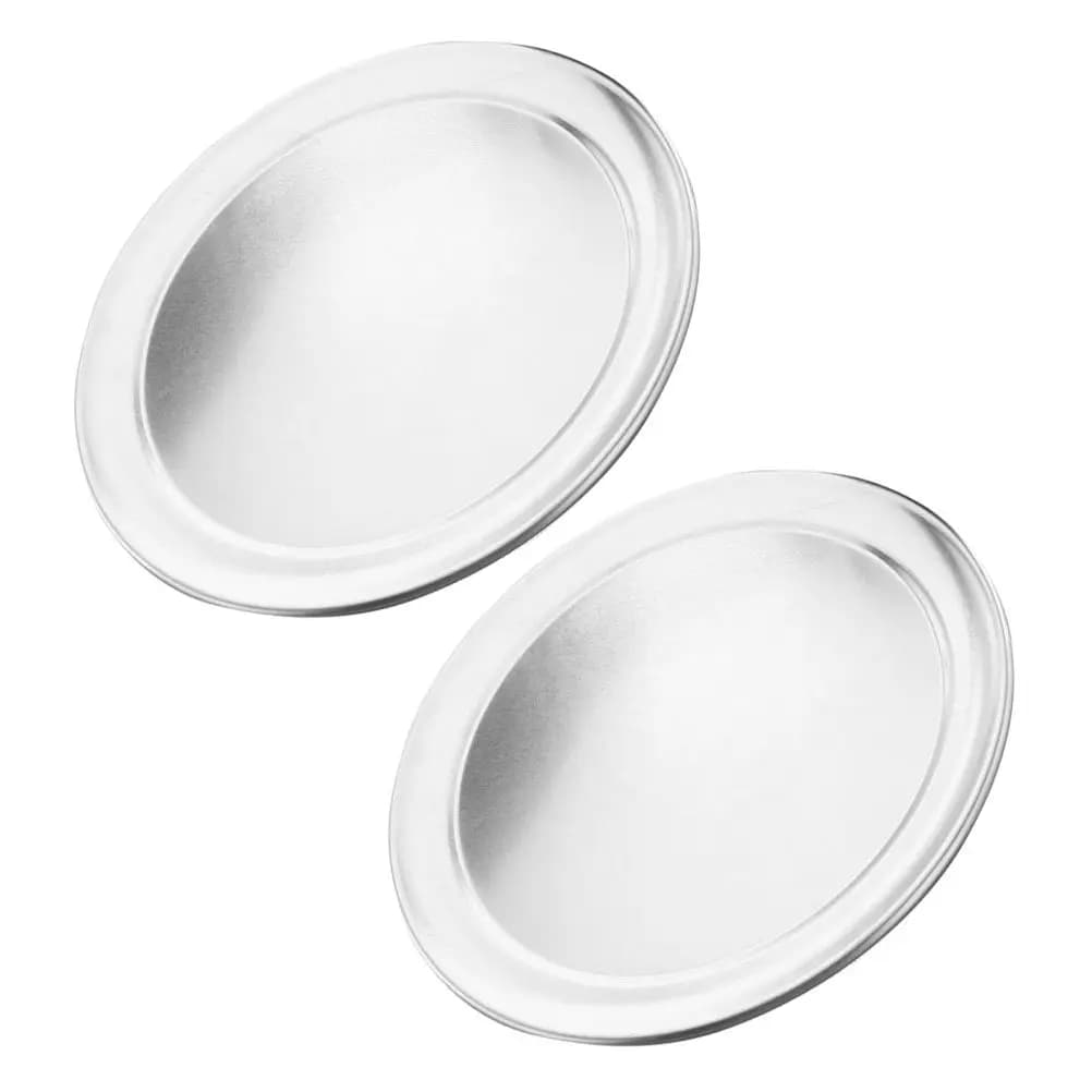2Pcs 6Inch Round Aluminum Pizza Pan Wide Rim Shallow Baking Tray for Even Heat Distribution Nonstick Oven Grill