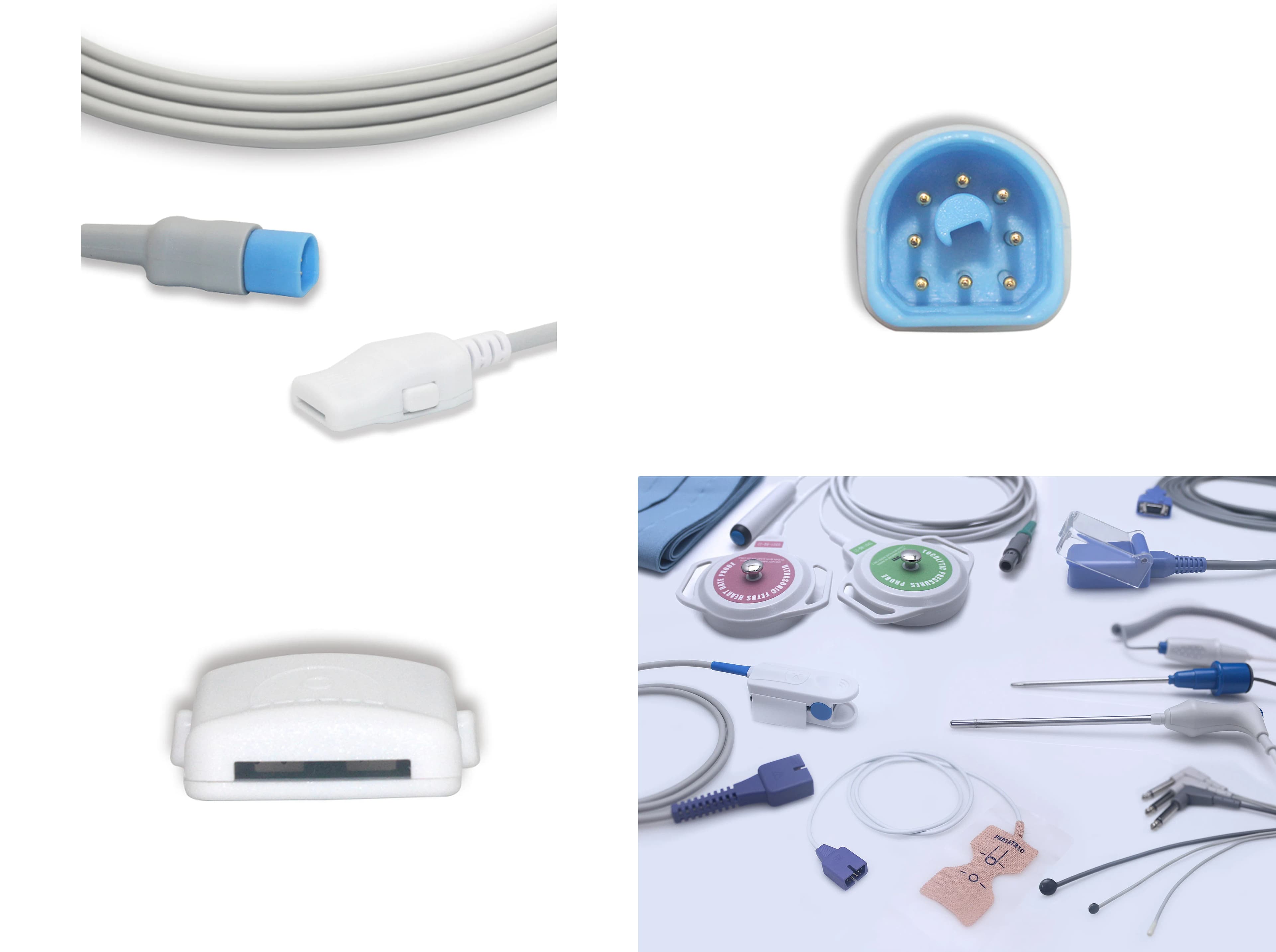 2.2m SpO2 Cable Compatible with Sensors and Adapter for Pulsoxmeter, Directly from Factory