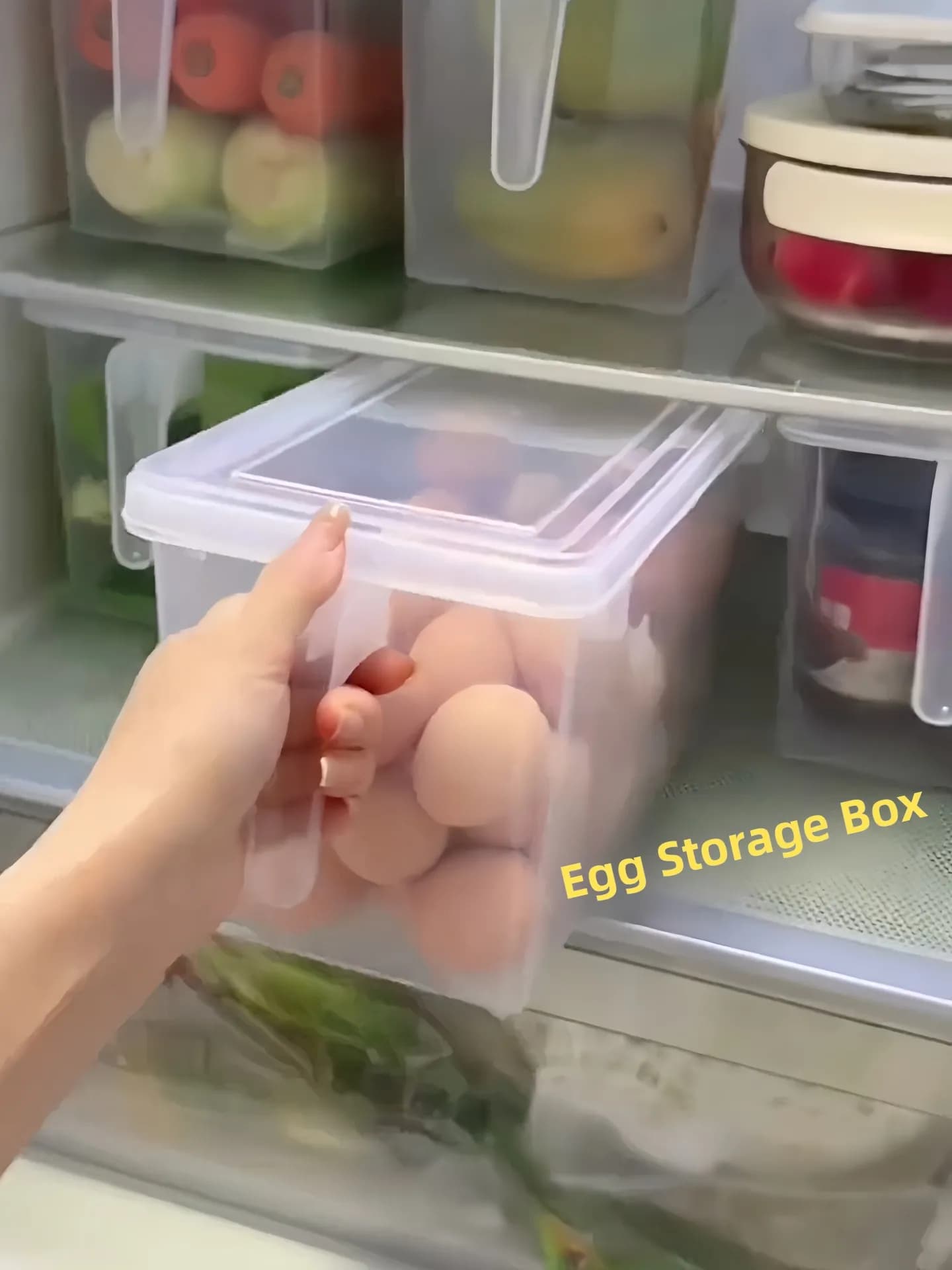 Contenitore Rettangolare per Alimenti, Organizzatore per Frutta e Verdura, Scatola per Conservazione Uova Fritte, Stile Nordico