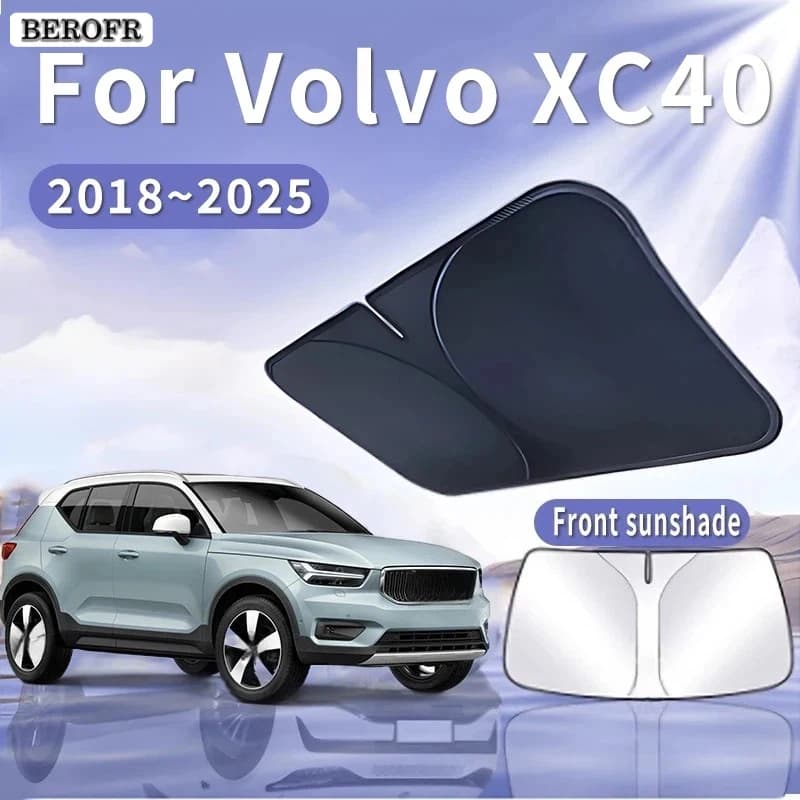 For Volvo XC40 2018~2025 2020 Foldable Car Sun Visor Front Windshield Sunshade Heat Insulation Summer Cooling Auto Accessories