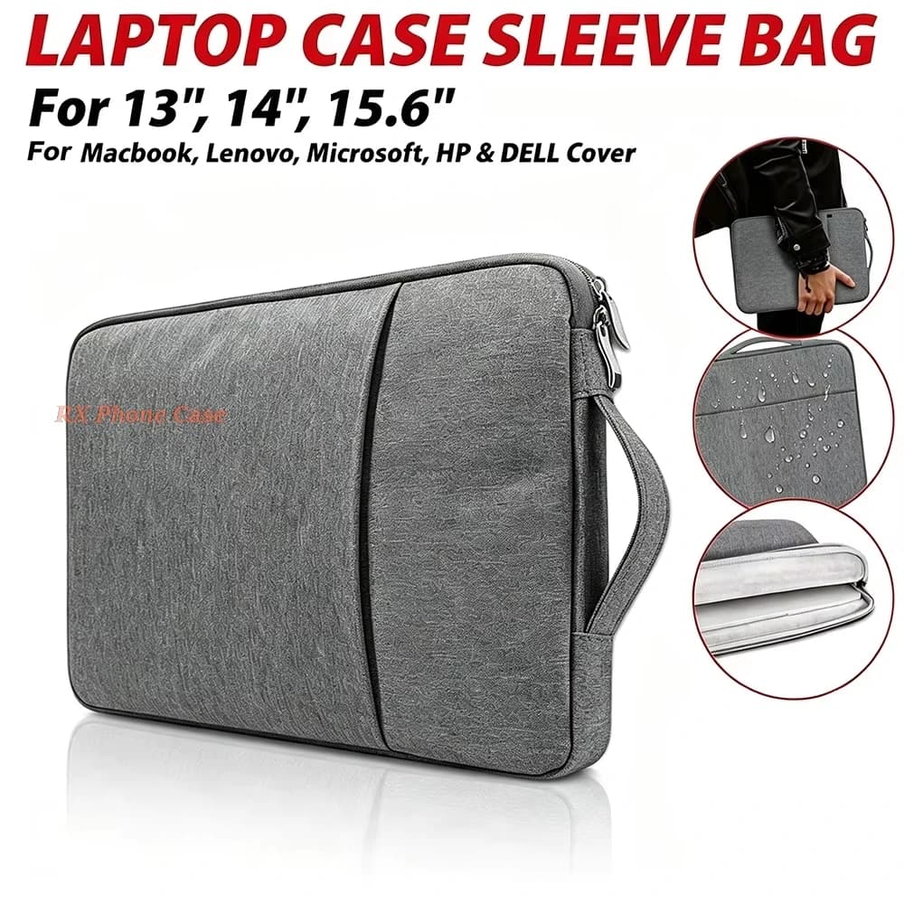 Laptop Sleeve Handbag Case 15/16 Inch Computer Bag Protective Cover Front Pocket Hold Power Multifunction Padded Carrying Case