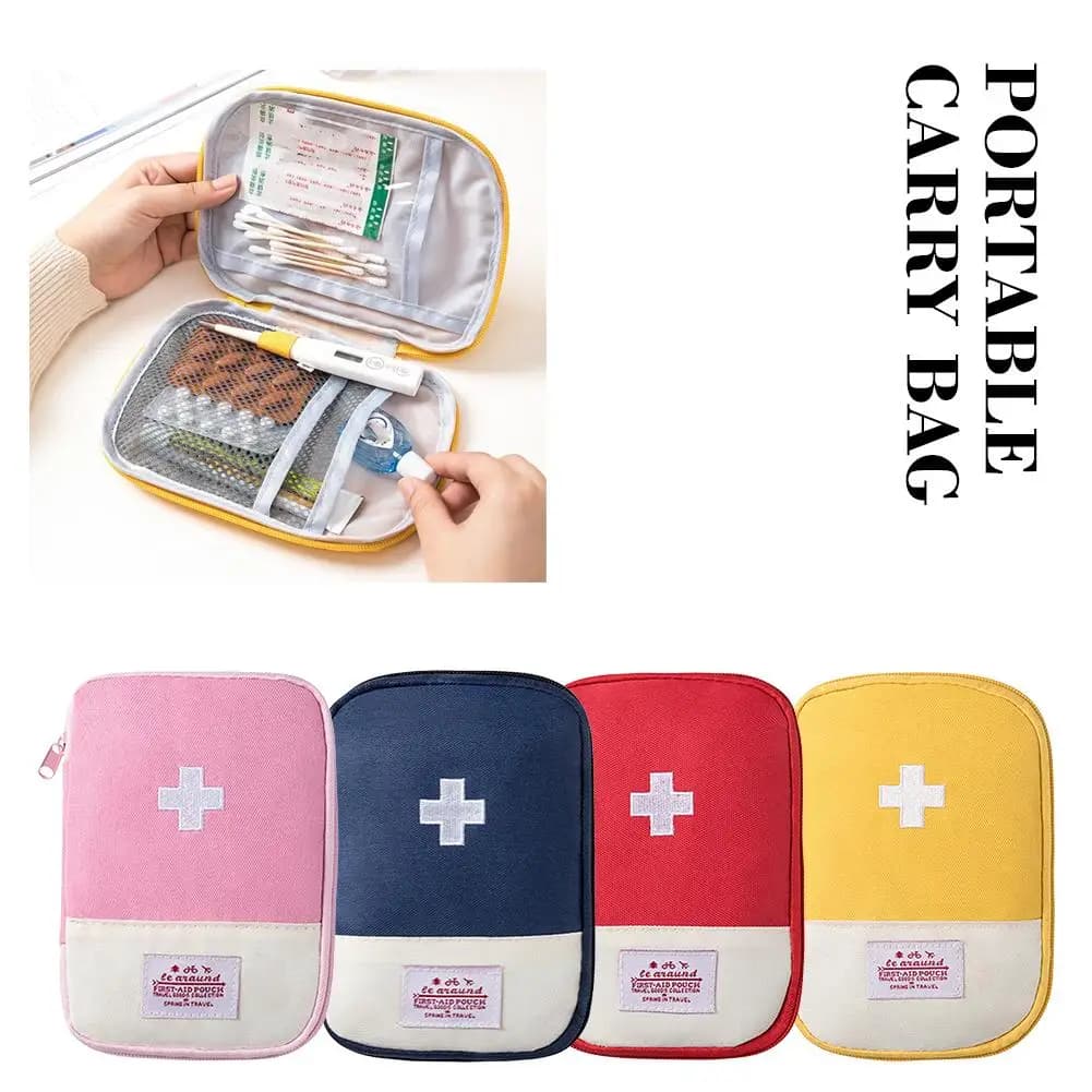 Kit di Pronto Soccorso Domestico, Piccolo Contenitore per Medicinali, Borsa Medica Portatile per Esterni, Kit di Emergenza per Campeggio