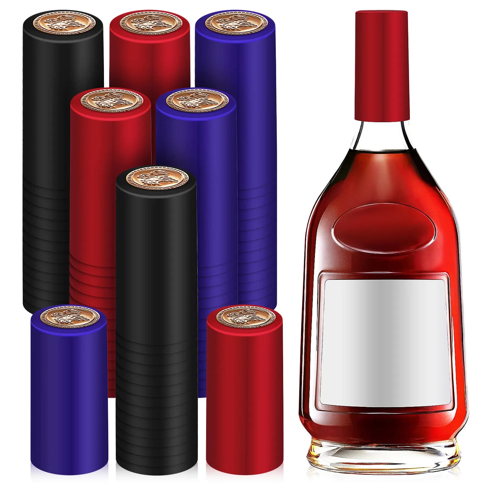 150 Pezzi Tappi Termoretraibili per Bottiglie di Vino, Sigilli Ermetici per Mantenere la Freschezza, Accessori per la Produzione di Vino