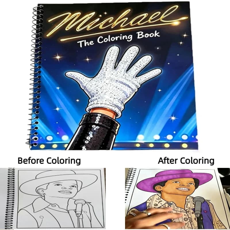 2026 New Pop Music King Michael Jackson Coloring Book Stress Relief Drawing Book For MJ Fans Lovers Creative Painting Book