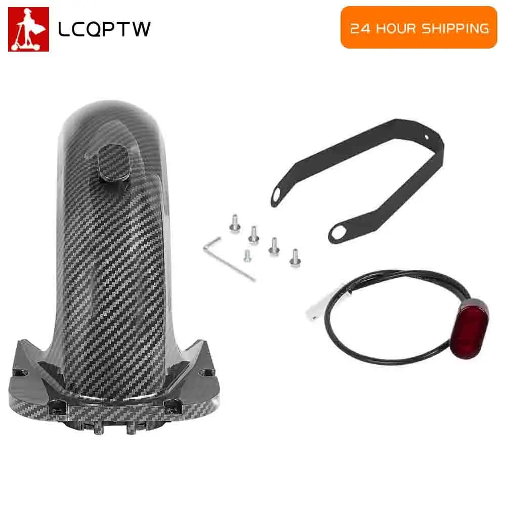 Kit di accessori parafango anteriore posteriore per scooter elettrico Ninebot Max G30 Ali parafango in fibra di carbonio con parte luce freno