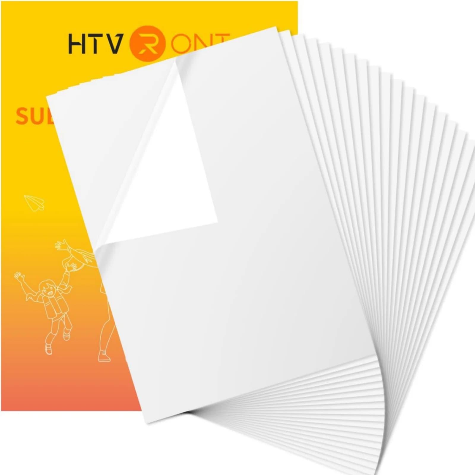 HTVRONT 20 Pezzi Carta Adesiva per Sublimazione 8.5x11 Pollici Lucida Trasparente/Bianca Impermeabile