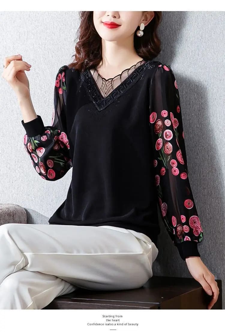 Spring/Summer New Style Fashion T-Shirts Women's Fake Two-Piece Base Layer Blouses With Gemstone Appliques Junior Style Tops