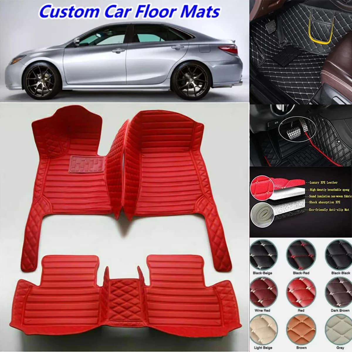 Tappetini auto personalizzati per Audi TT TTS, tappeti per auto, accessori per auto, rivestimenti per pavimento
