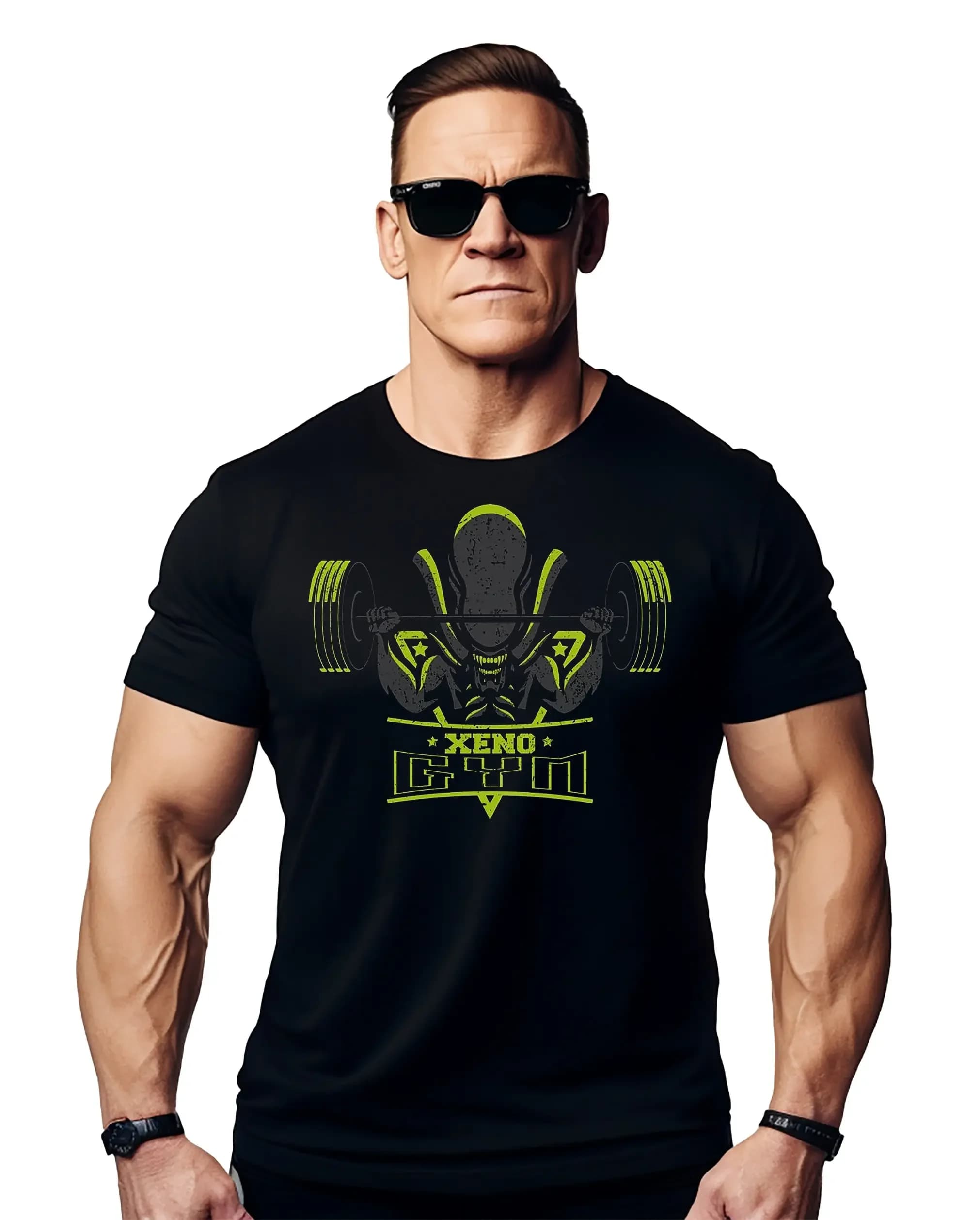 Maglietta Xeon Alien Gym da uomo a tema cartoni animati, perfetta per l'allenamento e per gli appassionati di fitness e pop culture