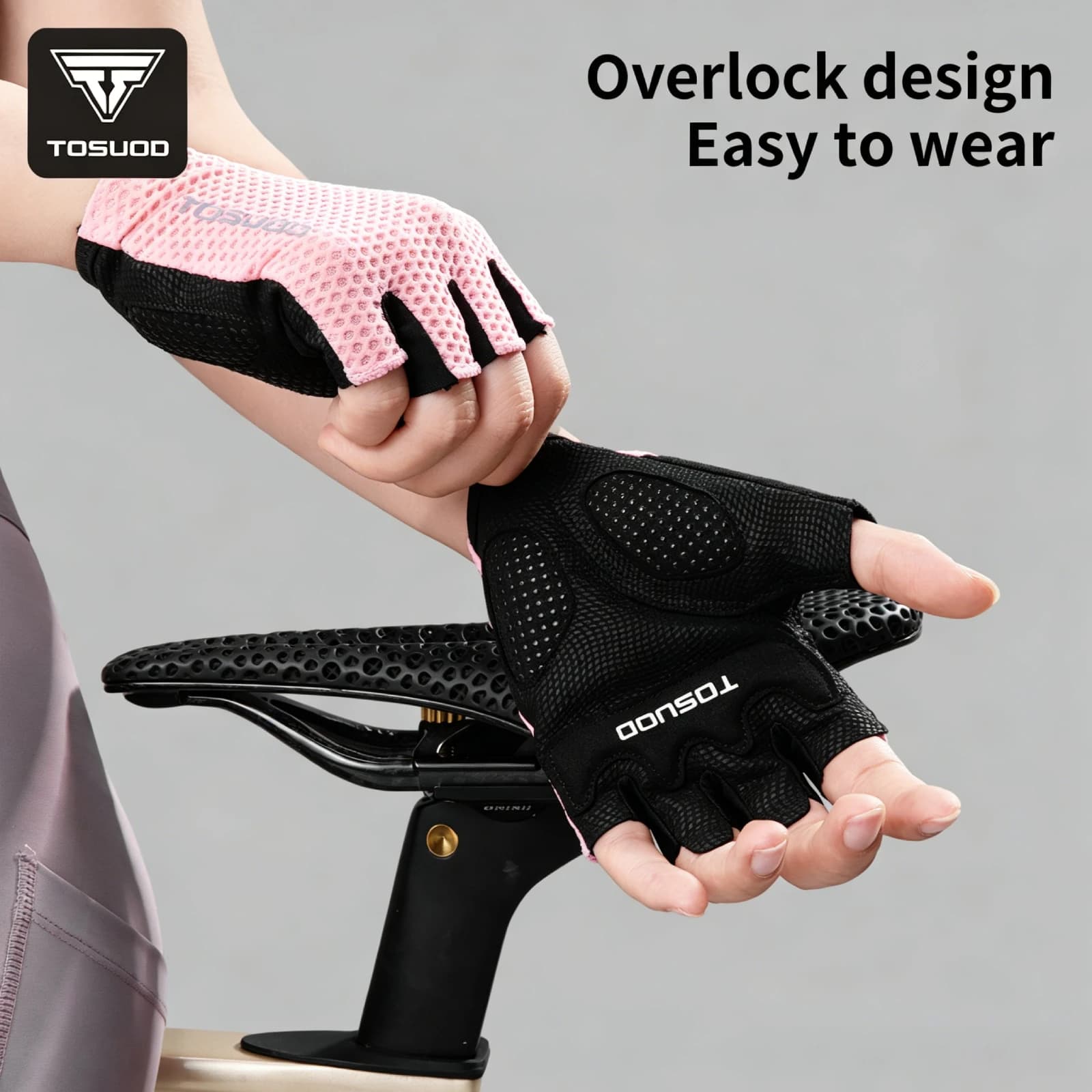 TOSUOD Women's Half Finger Cycling Gloves Summer Lightweight Breathable Anti Slip Fingerless for Gym Fishing MTB Road Bike Sport