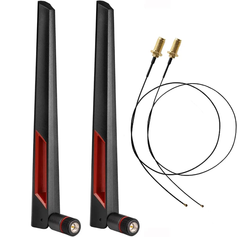 Antenna Wifi Dual Band 2.4GHz 5.8GHz + 15CM I-P-E-X-4 a SMA maschio per router wireless ASUS AC68U AC88U, PC desktop, ripetitore