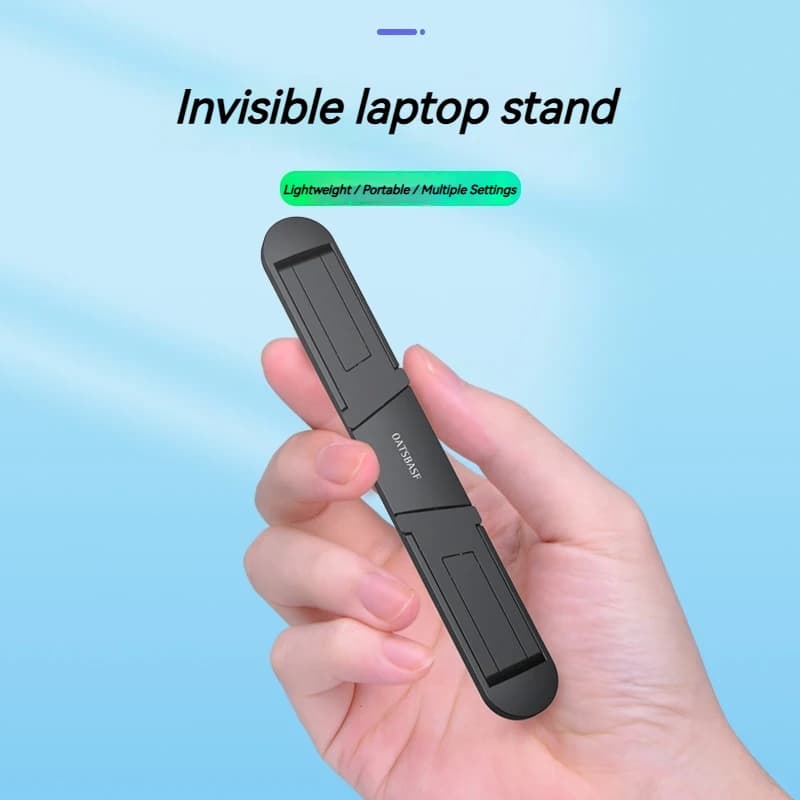 Supporto per laptop con regolazione dell'altezza, dissipazione del calore, portatile, con spazio di archiviazione invisibile, pieghevole, regolabile e design flottante