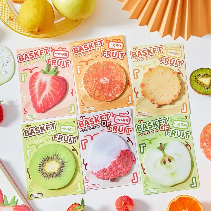 Note adesive Un piatto di cibo Materiale scolastico per ufficio Serie Frutta simulata Messaggio adesivo Carta di supporto Cancelleria Kawai Bella