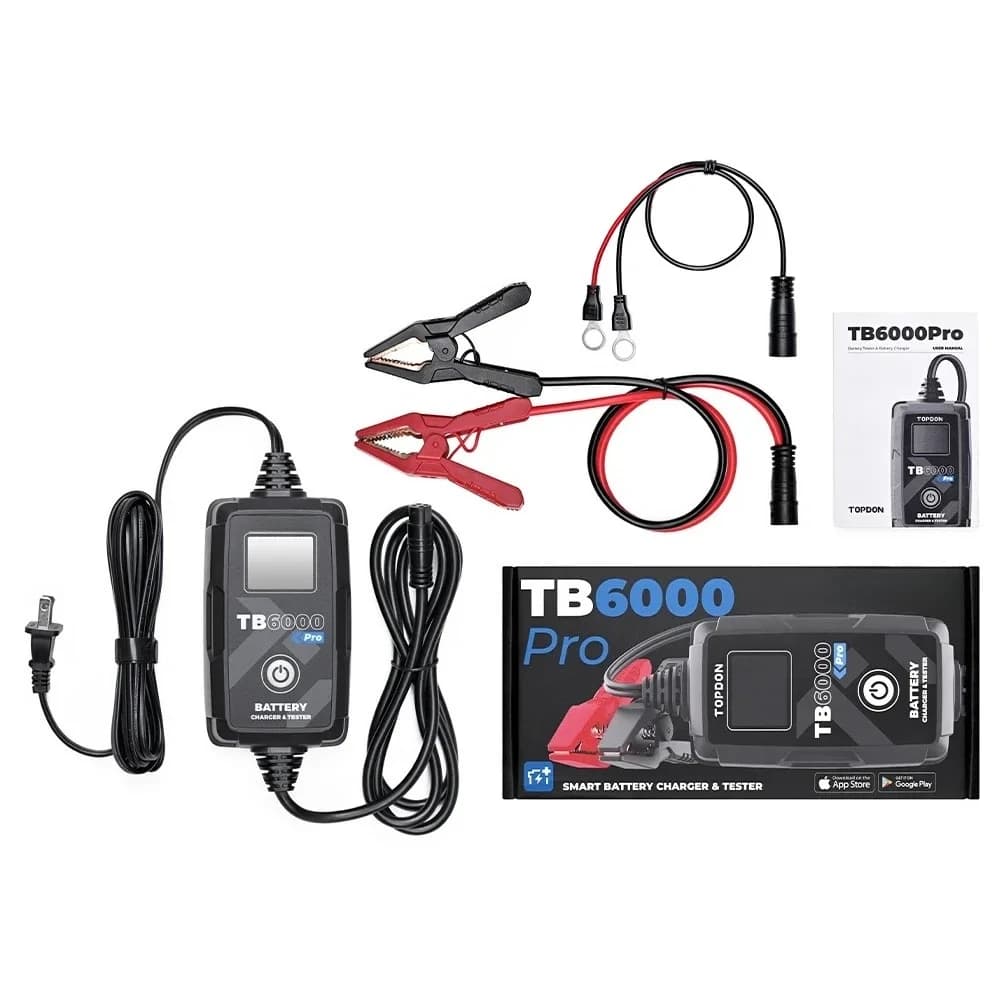 TB6000 Pro Caricabatteria automatico portatile 12V 24V e Power Bank per piombo acido al litio