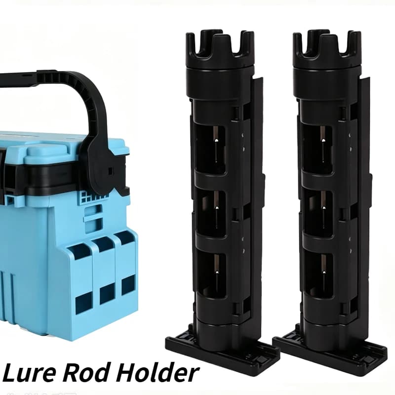Detachable Vertical Fishing Rod Holder Rod Stand Mount On Tackle Box Durable Plastic Lure Sea Boat Fishing Support Accessory