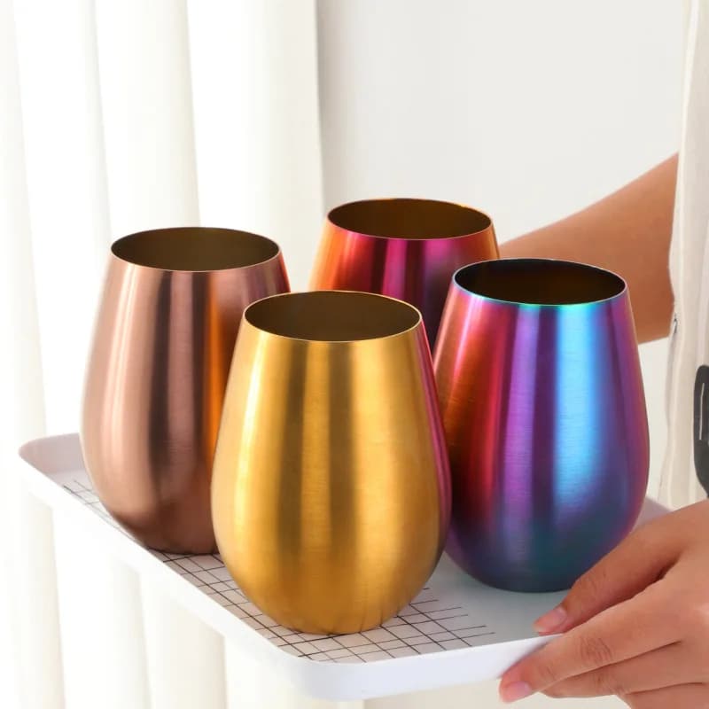 30 Pz/lotto 500ml In Acciaio Inox Birra Tazza di Vino Bicchiere di Birra Cocktail Succo di Latte Tazza di Metallo Bere Tazza per Bar All'aperto Drinkware