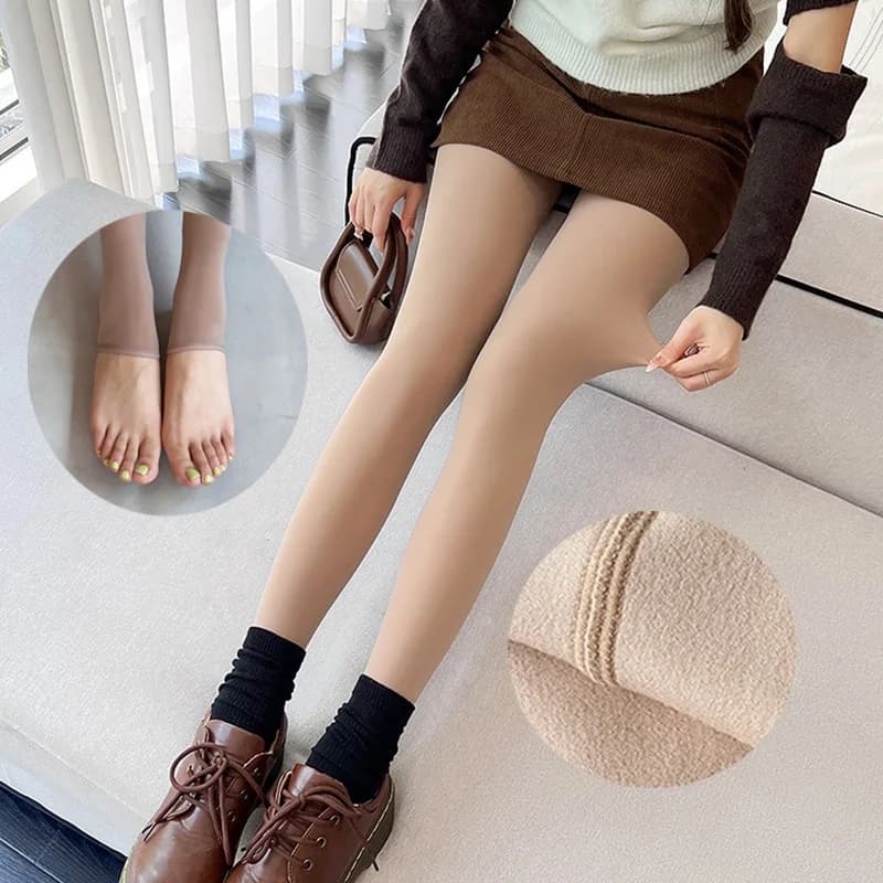 Nuove donne leggings termici caldo conciso tinta unita collant elastico femminile confortevole vita alta addensare peluche pantaloni slim fit