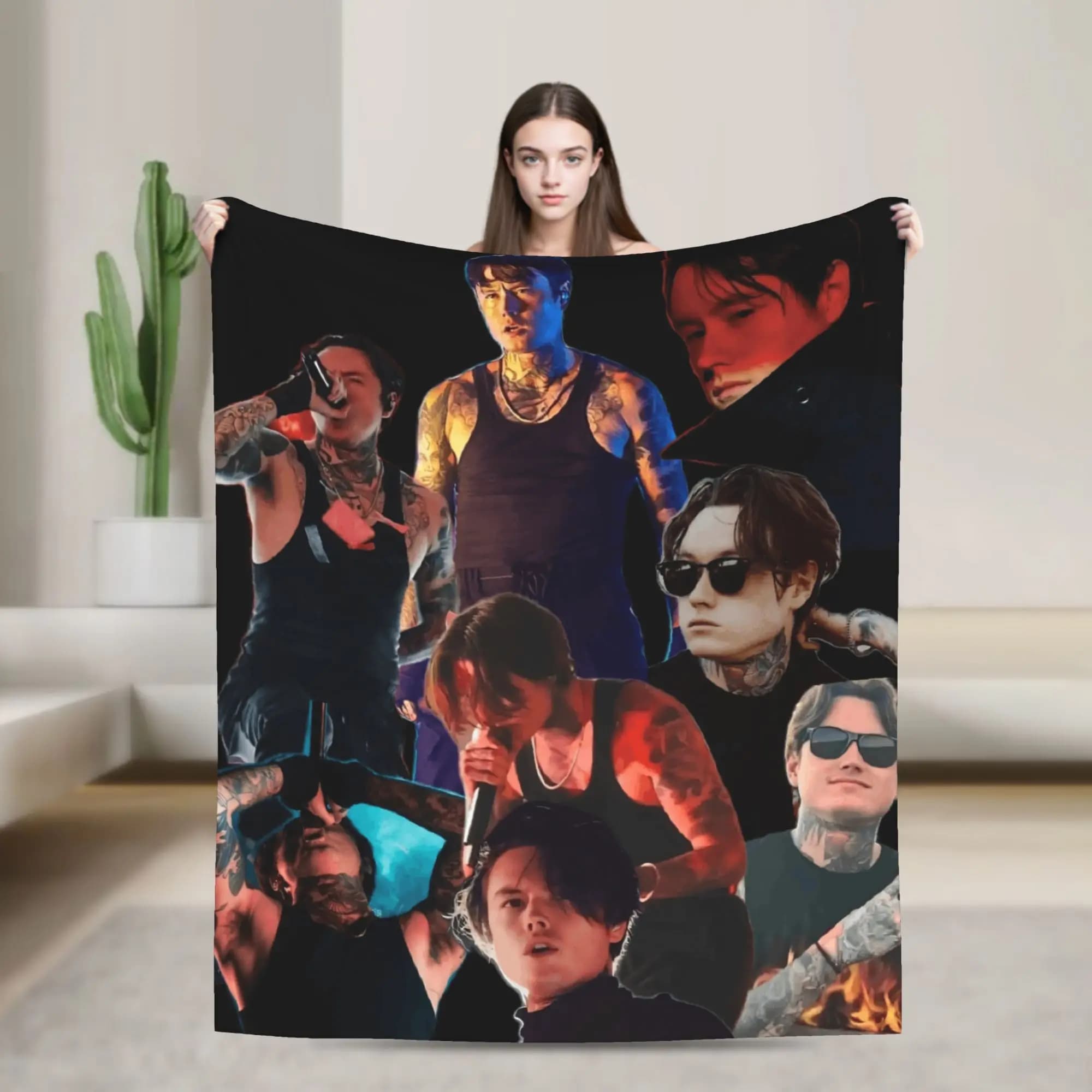 Super Warm Blankets Camping singer Noah Sebastian Music Throw Blanket Flannel Bedspread For Couch Chair Sofa Bed Sofa Bed Cover