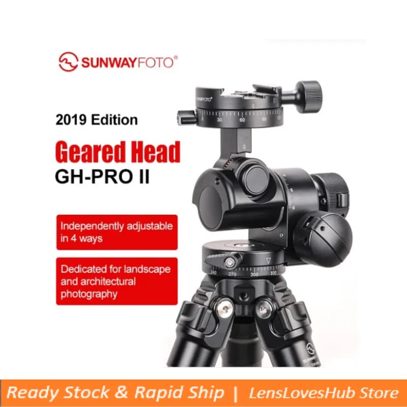 GH-PRO II 3-way tripod gear head for DSLR camera with Arca Swiss plate