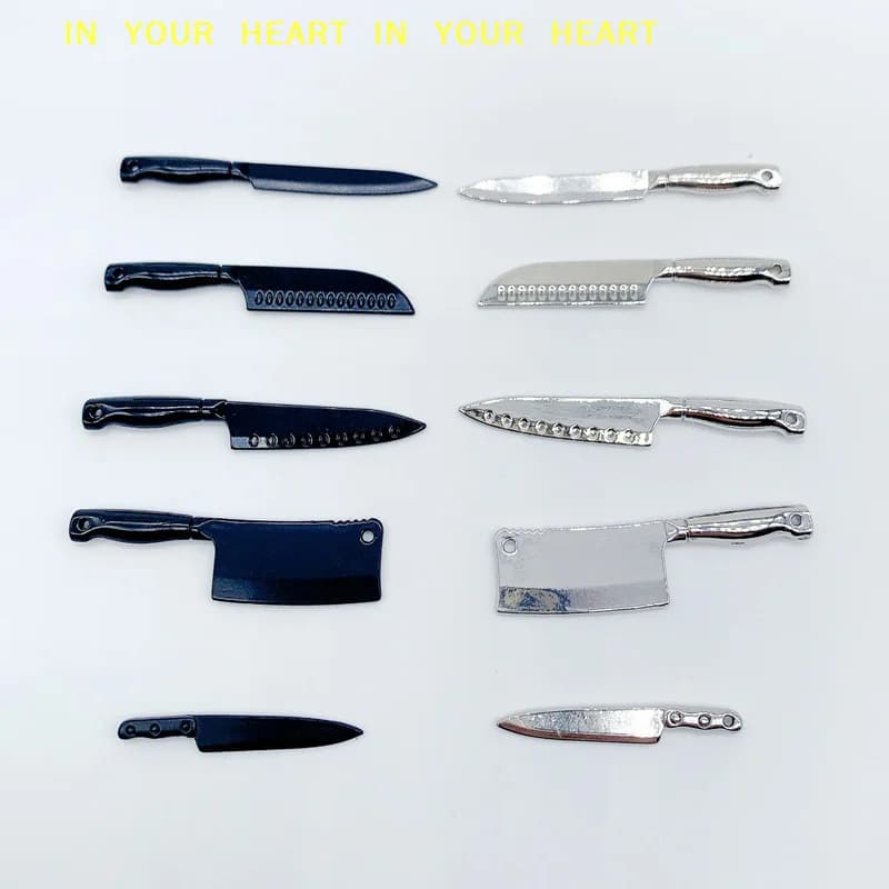 【X】1/12 Mini coltelli per casa delle bambole, utensili da cucina, accessori per casa delle bambole, giocattoli per il gioco di ruolo dei bambini