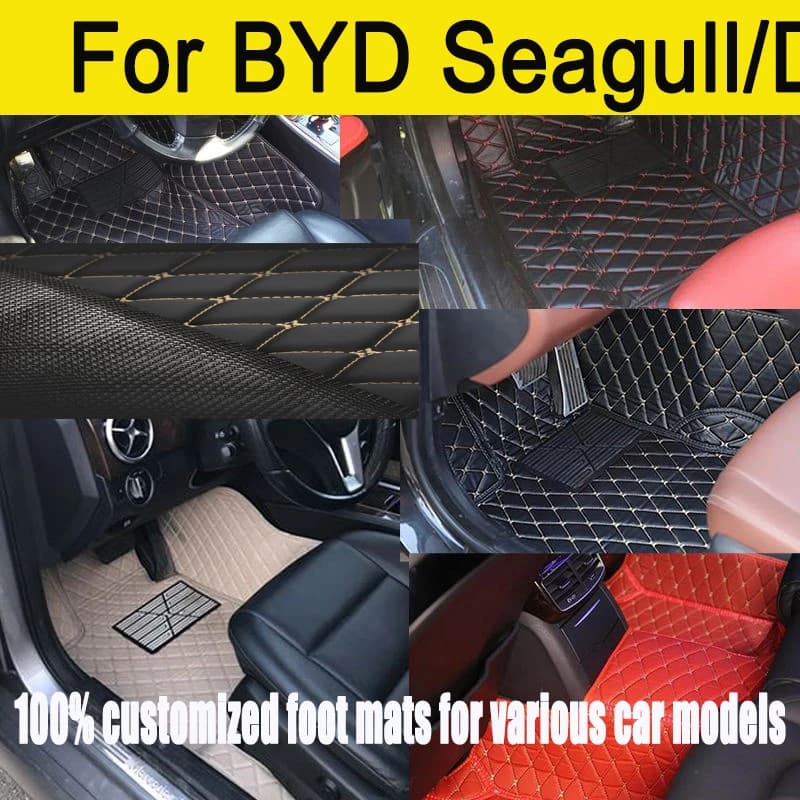Car mats for BYD Seagull/Dolphin Mini 2023 2024 Automobile Carpet Cover Interior accessories Protective bearing parts