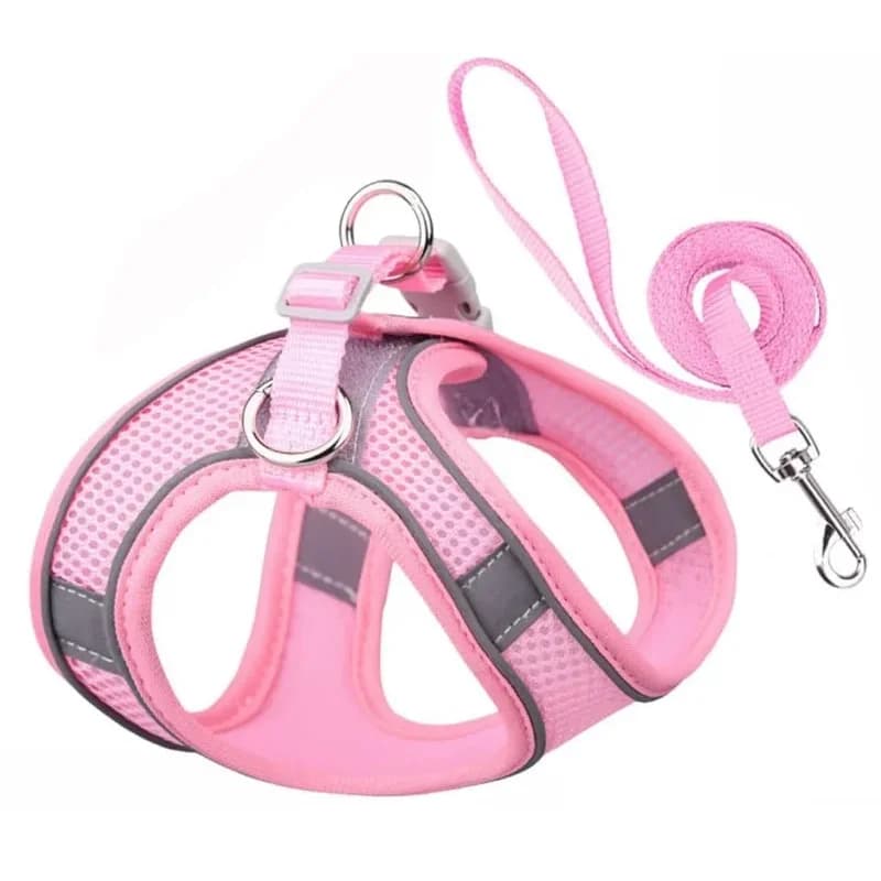 Dog Harness Vest Chest Rope Set Reflective Breathable Adjustable Pet Harness for Small Medium Dog Outdoor Walking with 1.5m Rope