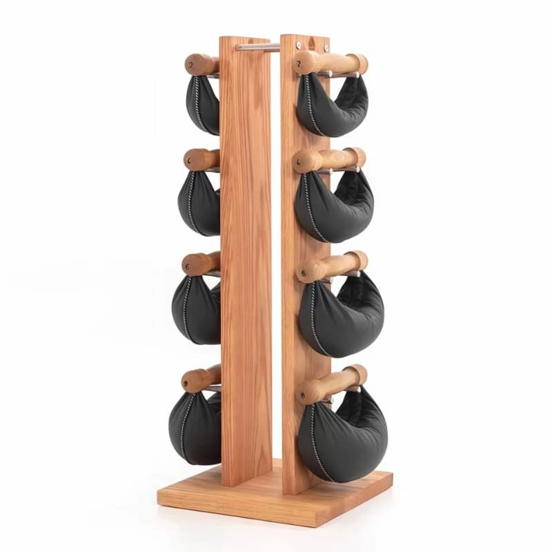 Leather solid wood kettlebell dumbbell wooden fitness equipment