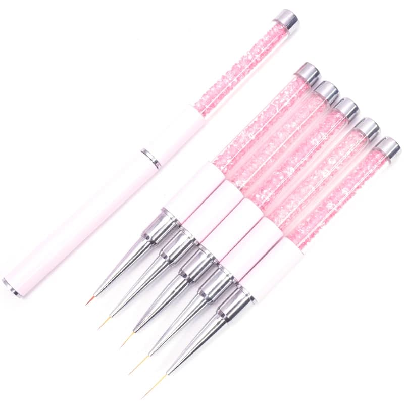 Unghie Art Brush Linee Stripe Fiore Pittura Penna da disegno Gel UV acrilico Griglie di estensione Pennello Design 3D Disegno Strumenti per manicure
