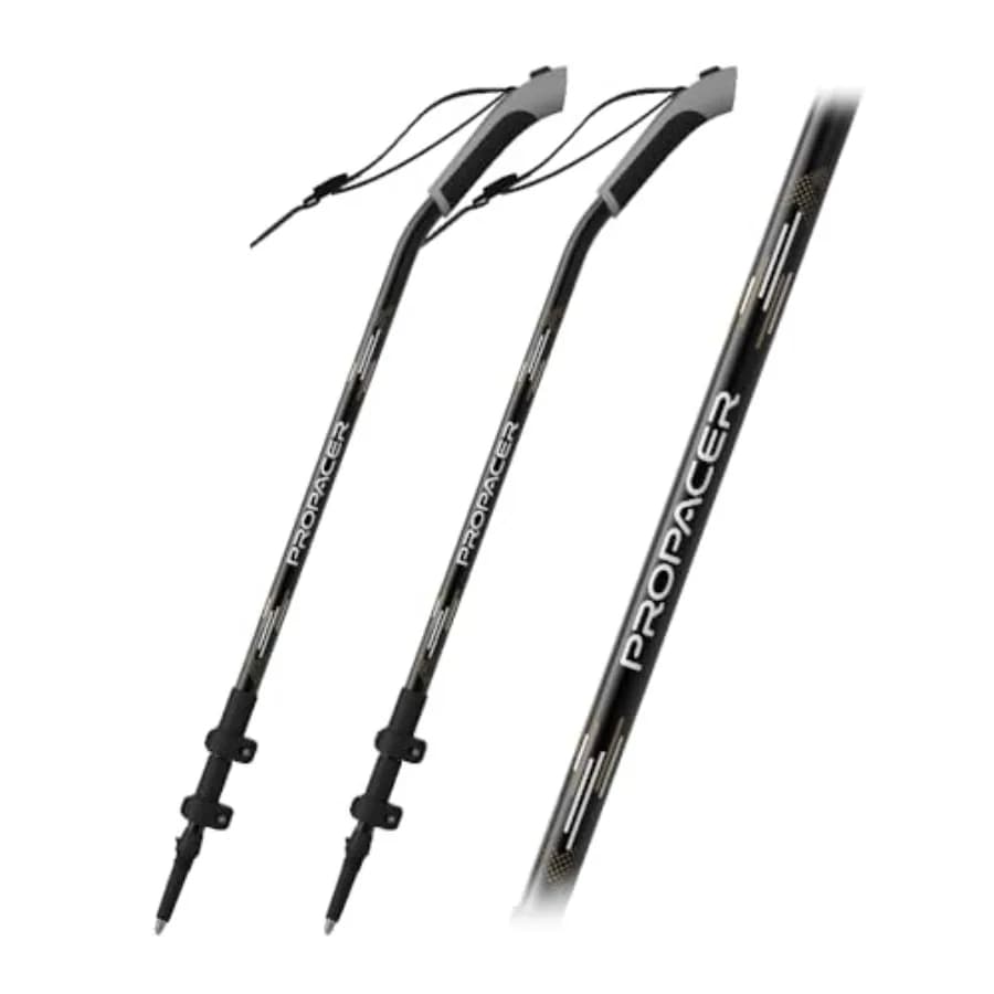 Bastoncini da Trekking Ergo-Bend Regolabili con Impugnatura a Collo d'Oca Brevettata, Compatibili con Nordic Walking