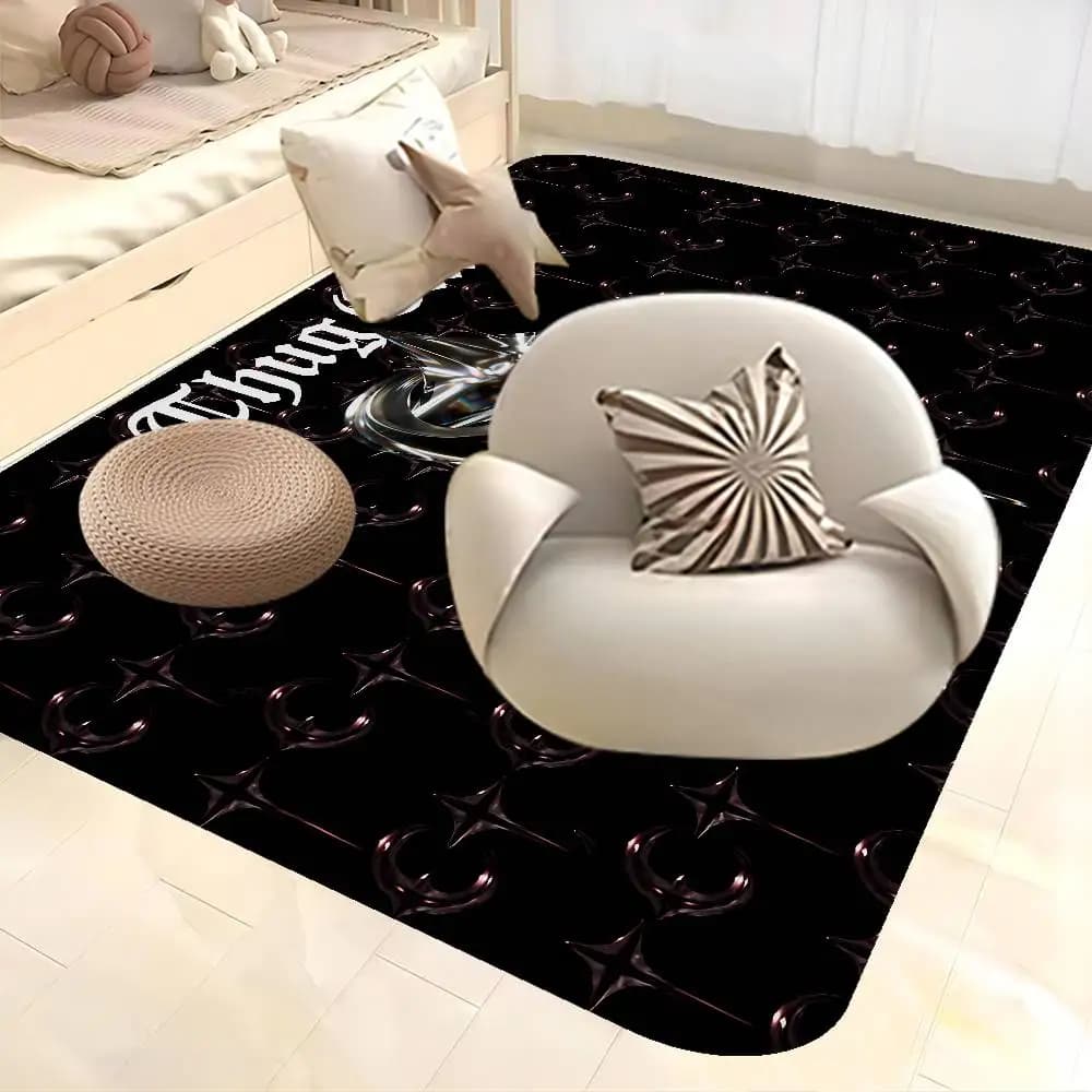 Thug Club Brand Logo Room Mats Cheaper Anti-slip Modern Living Room Balcony Printed Welcome Rug