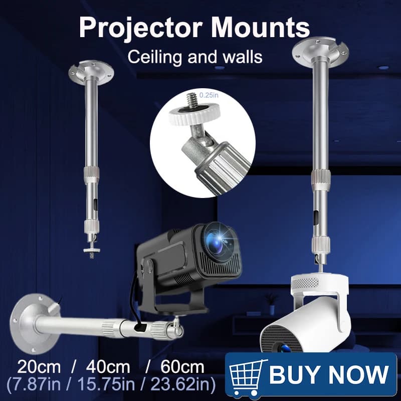 DITONG Projector Tripod Metal Wall Ceiling Mount 1/4 Holder Stand Mounting for HY300 Pro HY320 mini P30 TD80W Mini Projector