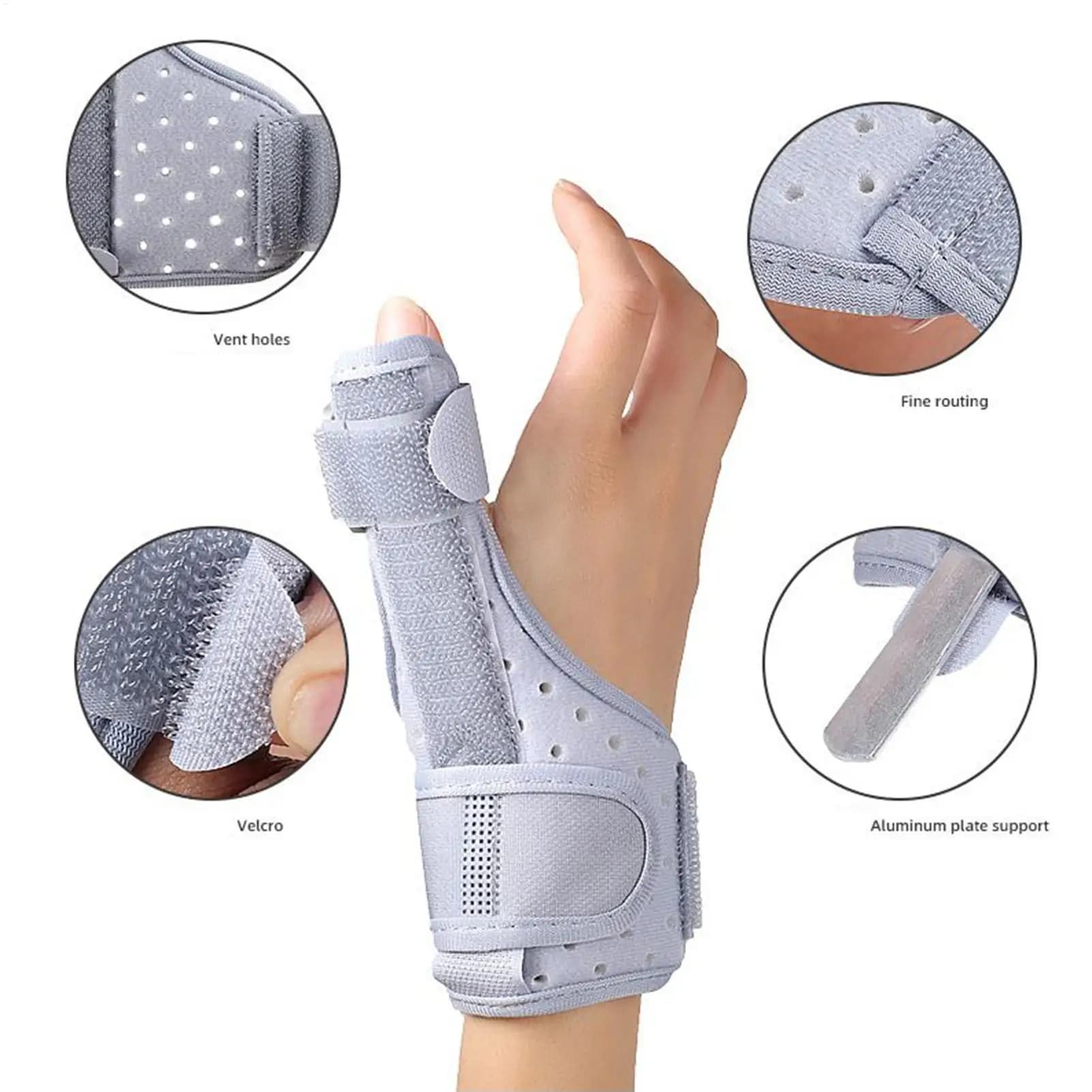 Stecca regolabile per tutore per pollice, protezione per supporto per polso, con design ergonomico traspirante per la digitazione di baseball, calcio