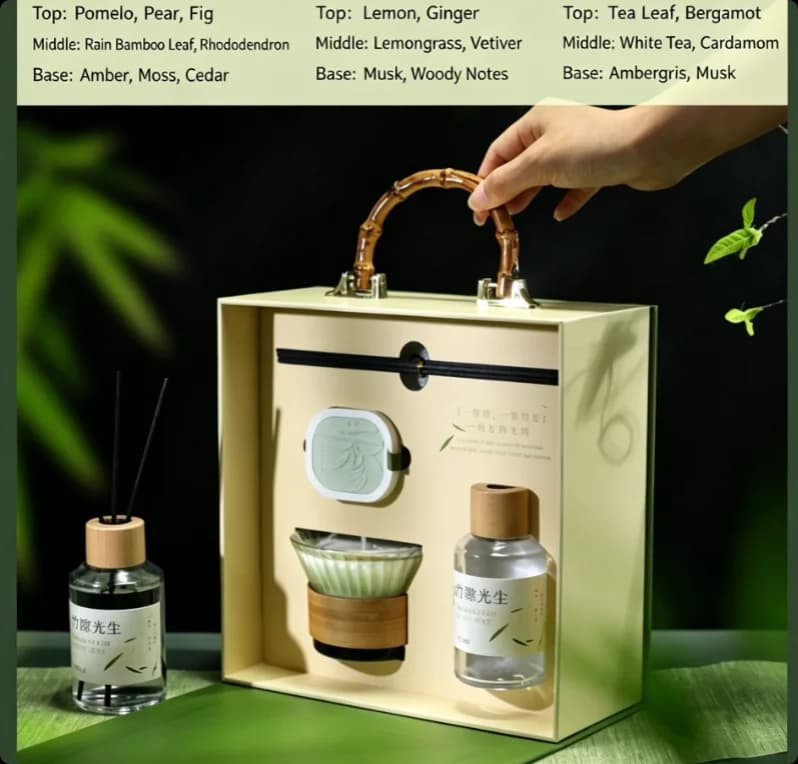 Premium Aromatherapy Gift Set: Essential Oil Collection & Flameless Diffuser Ornament