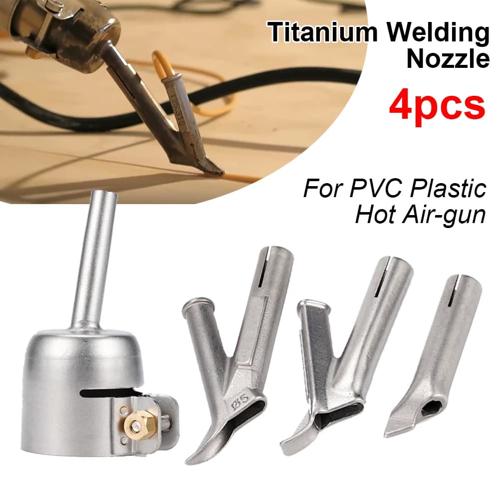 Ugello di saldatura veloce per pistola ad aria calda in plastica PVC Triangolo Tipo Y Ugello punta di saldatura Testa di saldatura in lega di titanio 4 pezzi