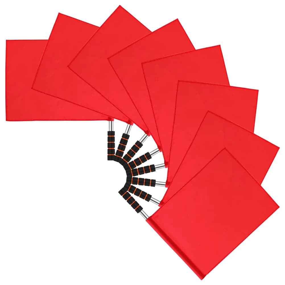Set di 8 Bandierine Rosse per Segnalazione, per Arbitri Sportivi, Atletica, Calcio, Pallavolo, Segnalazione Manuale