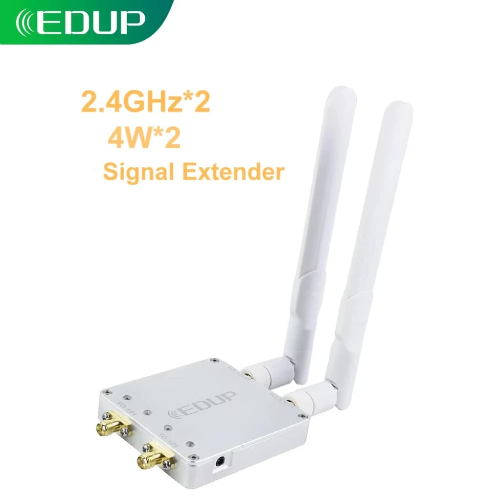 EDUP AB023S Ripetitore WiFi Dual 4W, Amplificatore di Segnale a Doppio Canale 2.4GHz, Ripetitore ad Alta Potenza