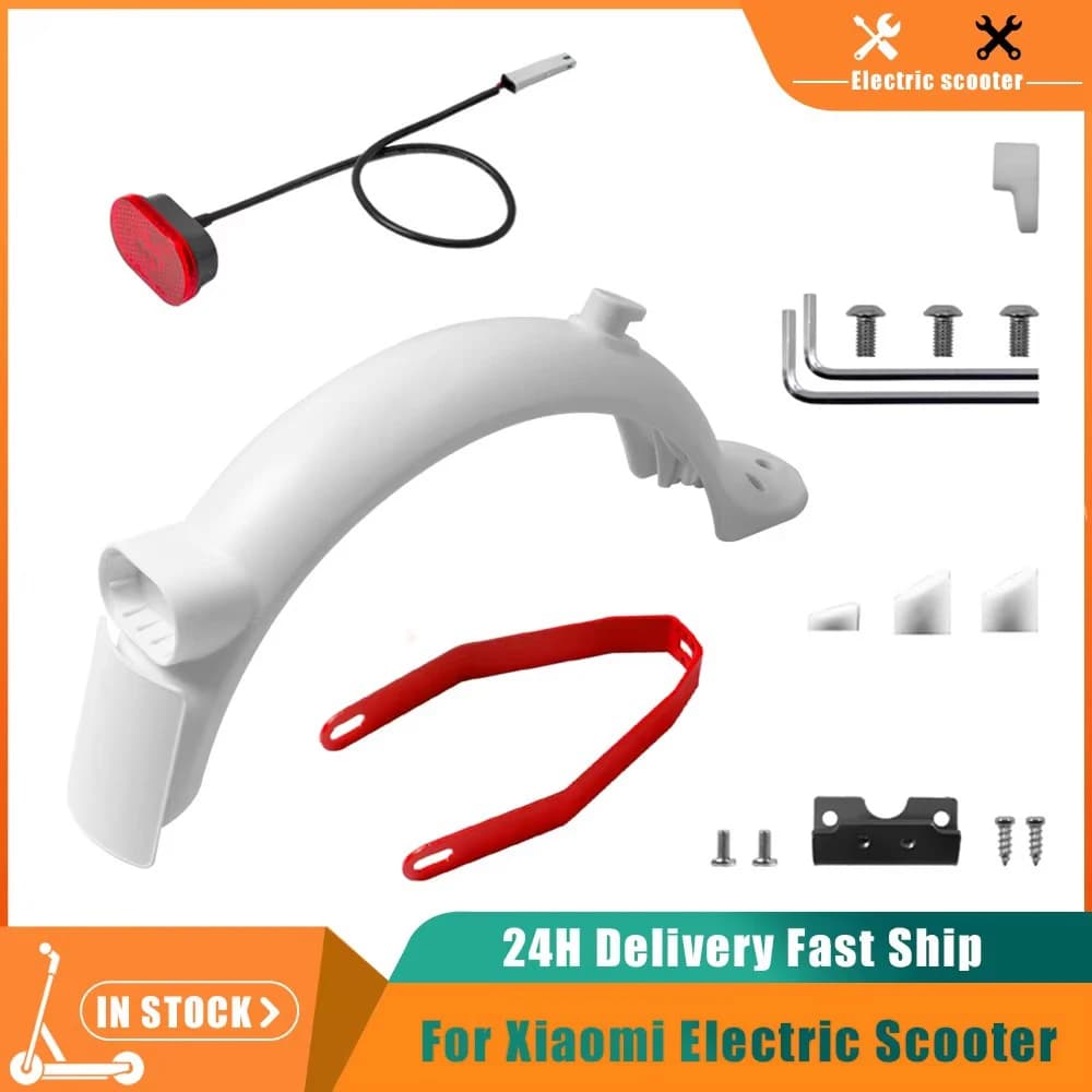 Scooter elettrico Parafango Posteriore Staffa Fanale Posteriore Set Per Xiaomi M365 Pro2 Pneumatico Pneumatico Guard Essenziale Pezzo di Ricambio Luce Lampeggiante
