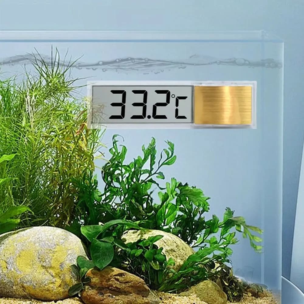 Termometro Digitale 3D per Acquario, Impermeabile, con Display Elettronico, Misuratore di Temperatura per Vasche dei Pesci, Schermo LCD