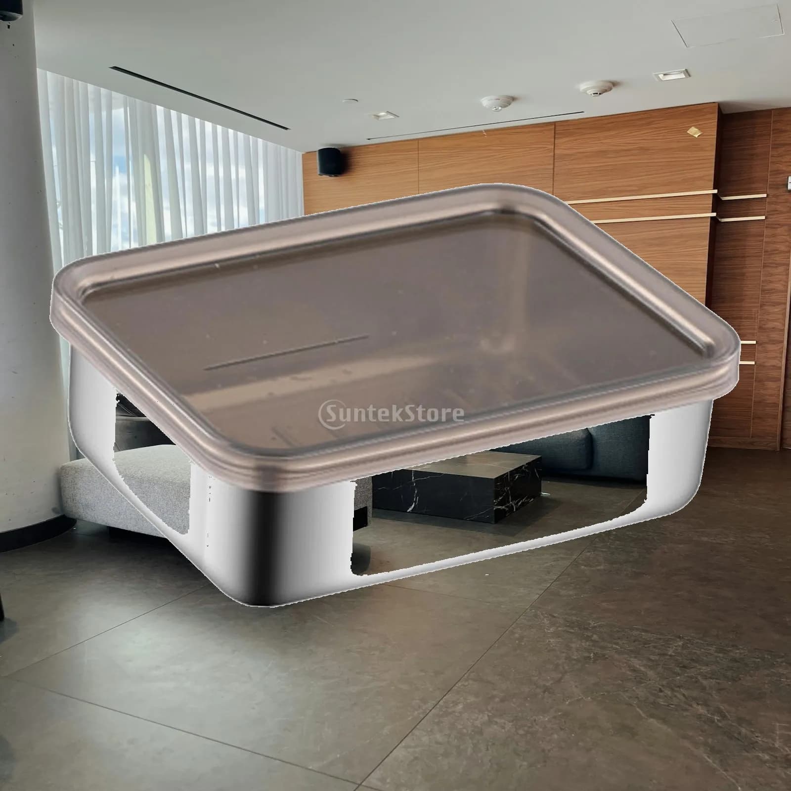 Multipurpose Food Storage Container Reusable Bread Box Rectangular Fridge Organizer for Travel, Household, Pantry