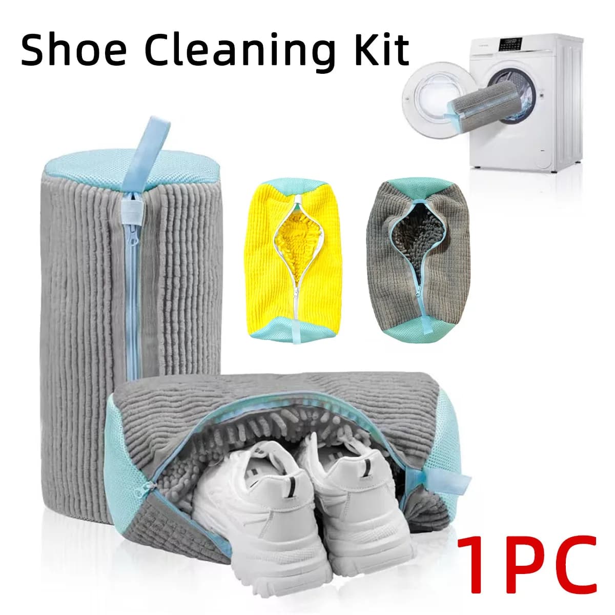 Sacchetto per lavare le scarpe, sacchetto per lavatrice, sacchetto riutilizzabile per la pulizia delle scarpe, universale per tutti i tipi di scarpe, sacchetto per la pulizia delle scarpe