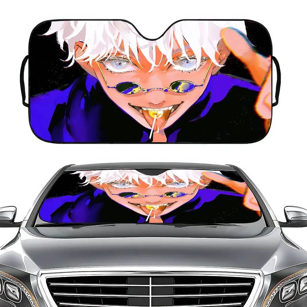 Anime Jujutsu Kaisen Gojo Satoru Estate Auto Parasole Parabrezza Anteriore Parasole Protezione Solare Isolamento Termico Parasole Ombrello