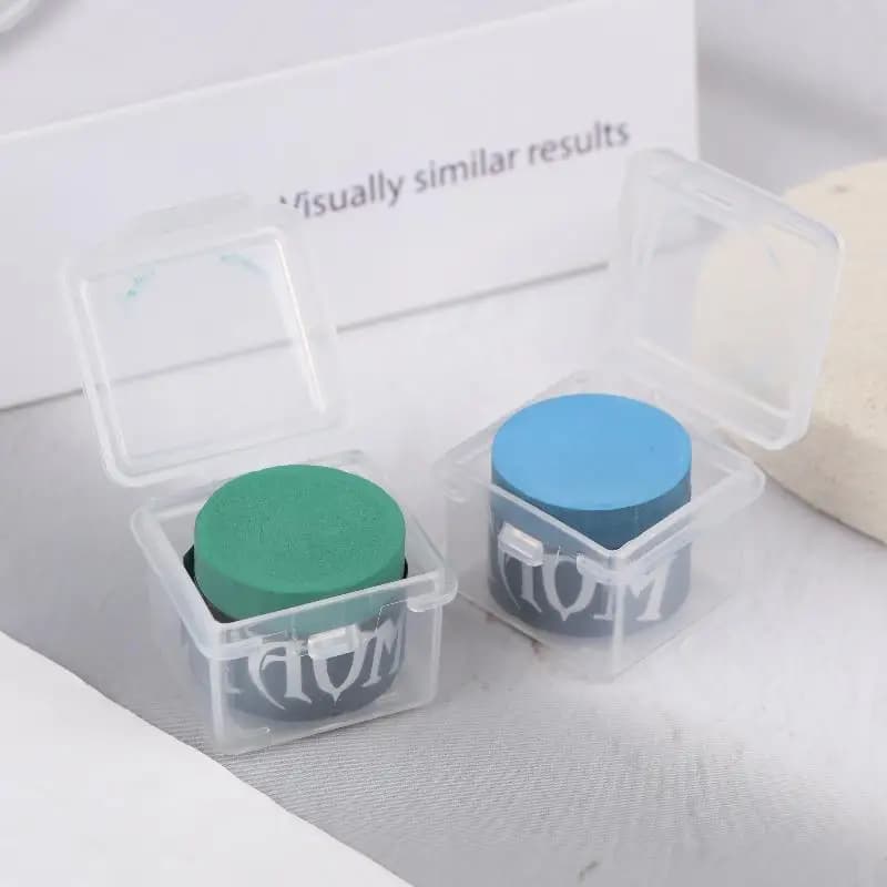 1PC Billiard Chalk with Storage Box No-Slip Pool Cue Stick Snooker Easy Powder Billiard Accessories for Pool Table Games