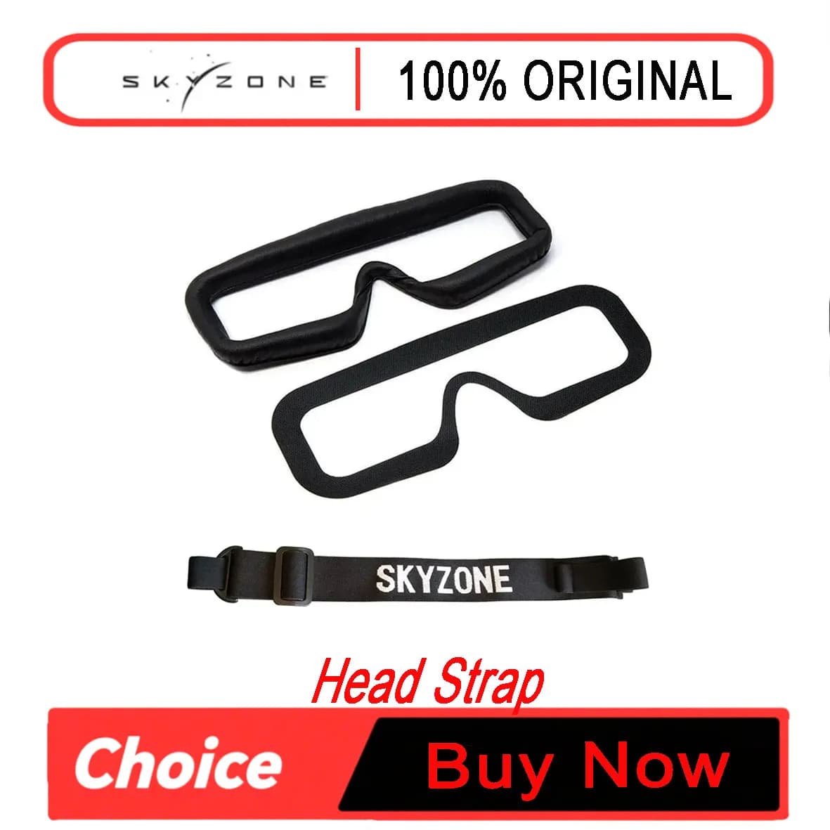 Skyzone SKY04X/SKY04L FPV Goggles Spare Parts - Head Strap, Faceplate, PU Pad w/Velcro