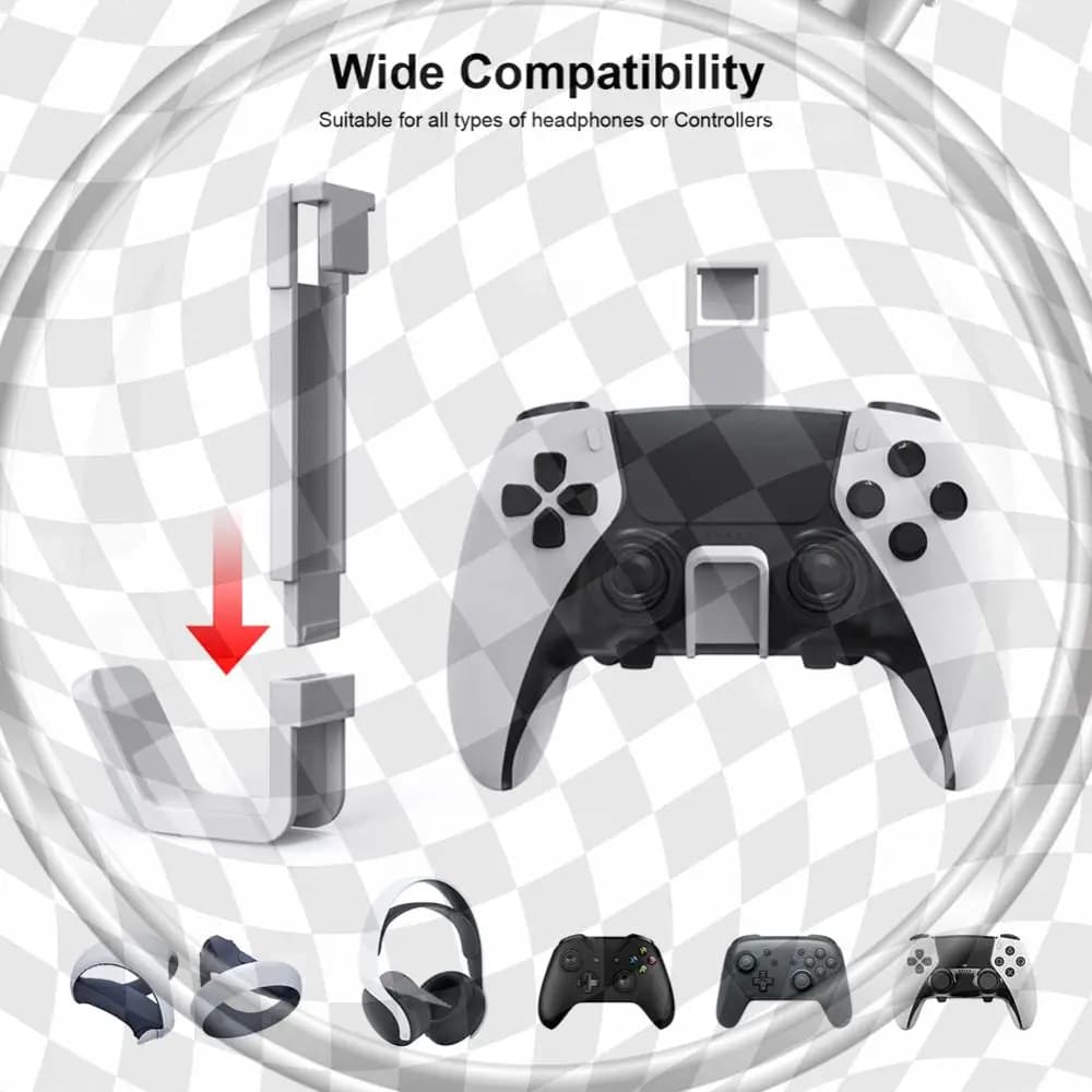 Headset Controller Haning Hook Space Saving Controller Headphone Hanger Stable Display Stand for / Slim