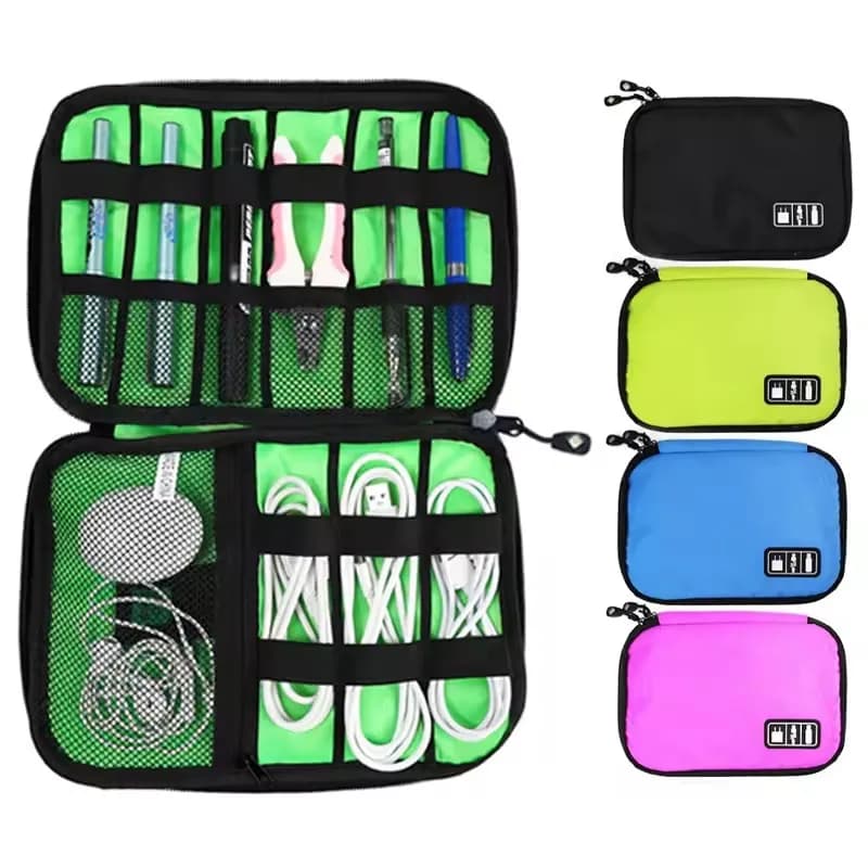 Gadget Borsa per organizer per cavi USB Borsa da viaggio per accessori elettronici digitali Custodia per caricabatterie USB Custodia per cavi con supporto per banca di potere