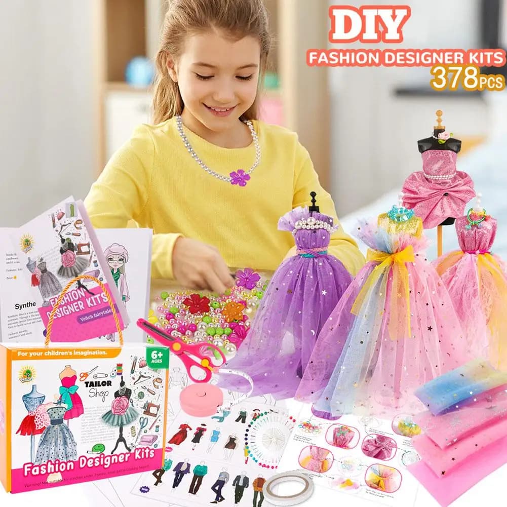 Abbigliamento per bambini Design Kit materiale fatto a mano fai-da-te Kit da cucito per vestiti per bambole per bambini Ragazze Stilista fai da te fatto a mano T P7Q5