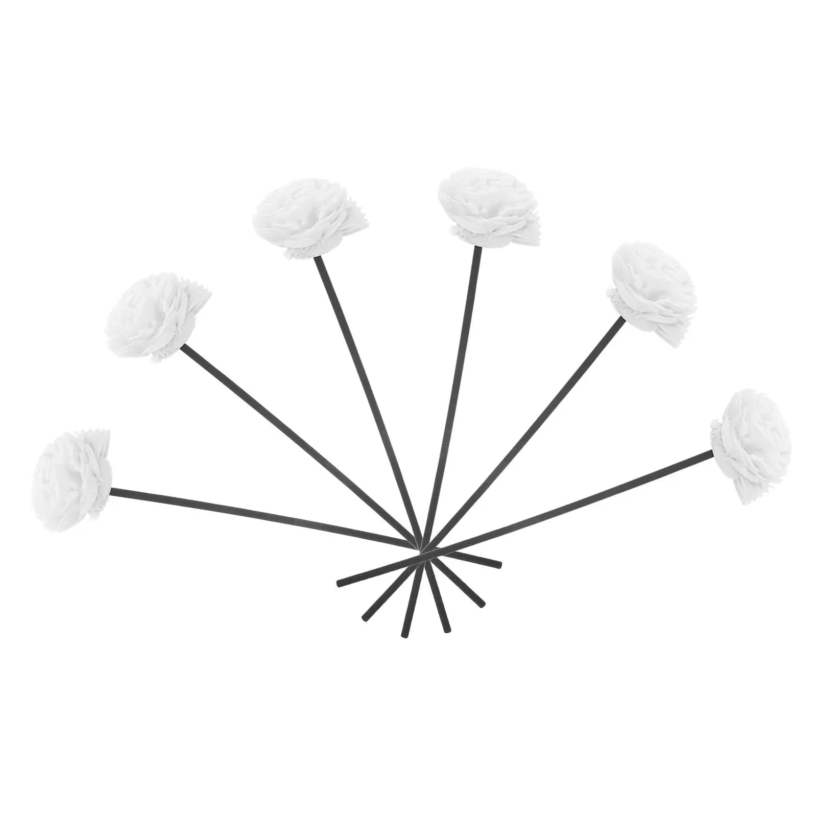 6 natural fiber diffuser sticks with elegant Tongcao flower design for a relaxing atmosphere, scented sticks